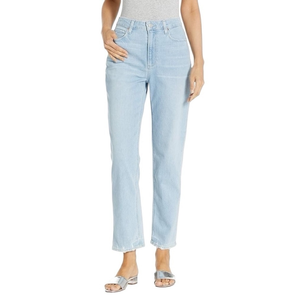 PAIGE Noella High Rise Light Blue Straight Leg Jeans Designer Denim 26 Ankle - Picture 4 of 10